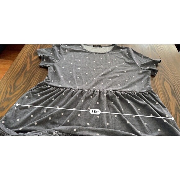 Raglan Dress Blue with white polka dot Women’s size XL Swing Comfy Tiered - Picture 8 of 14